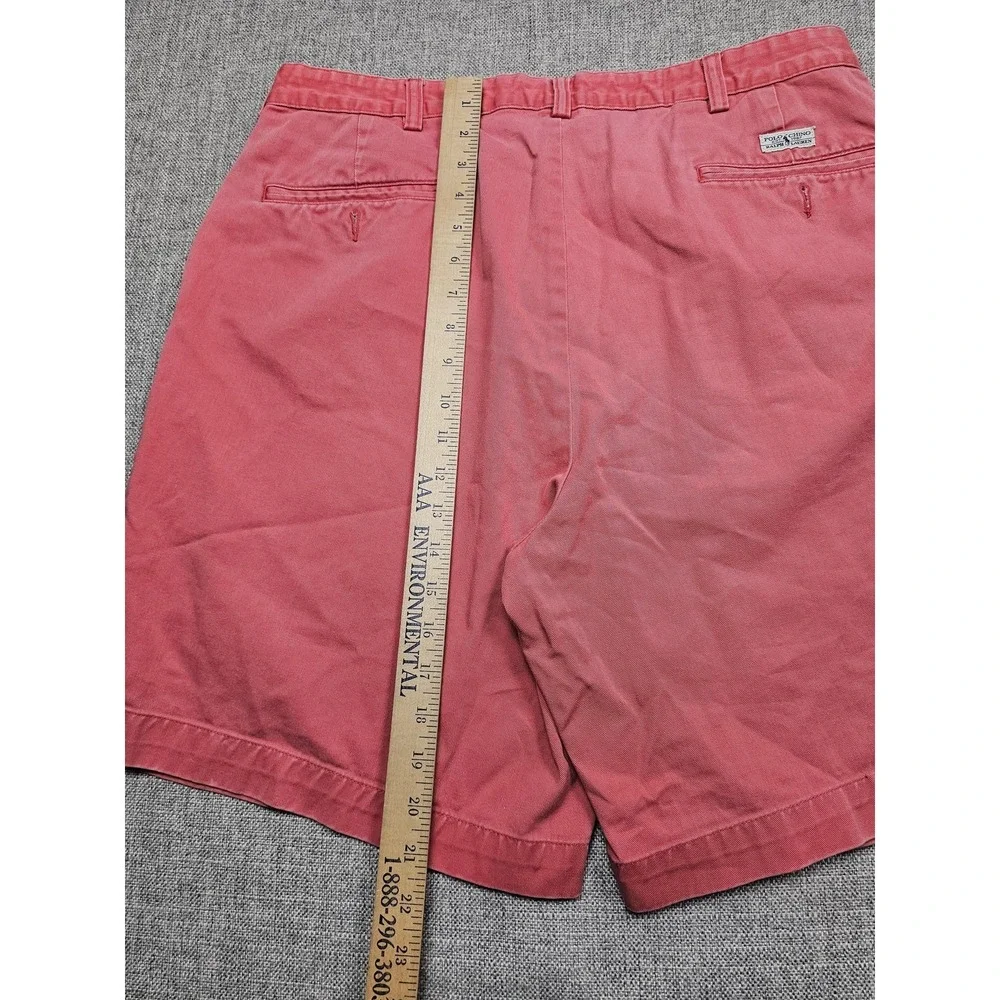 Polo Ralph Lauren Shorts Mens 36 Salmon Pink Polo Chino Pleated Cotton Casual